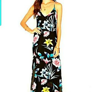 FOREVER21 Tropical Floral Cami Maxi Dress | Small